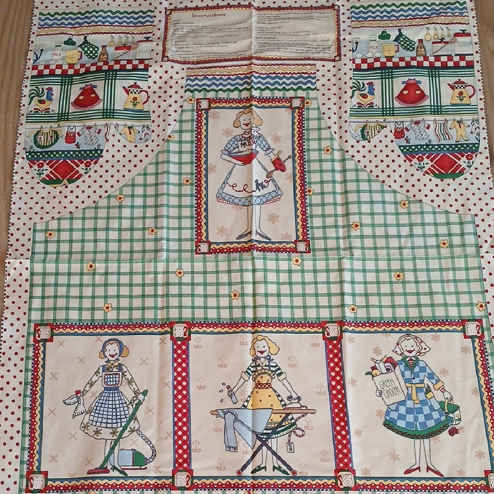 Debbie Mumm Fabric Apron/Oven Mitt/Pot Holder DIY 28" x 54"
